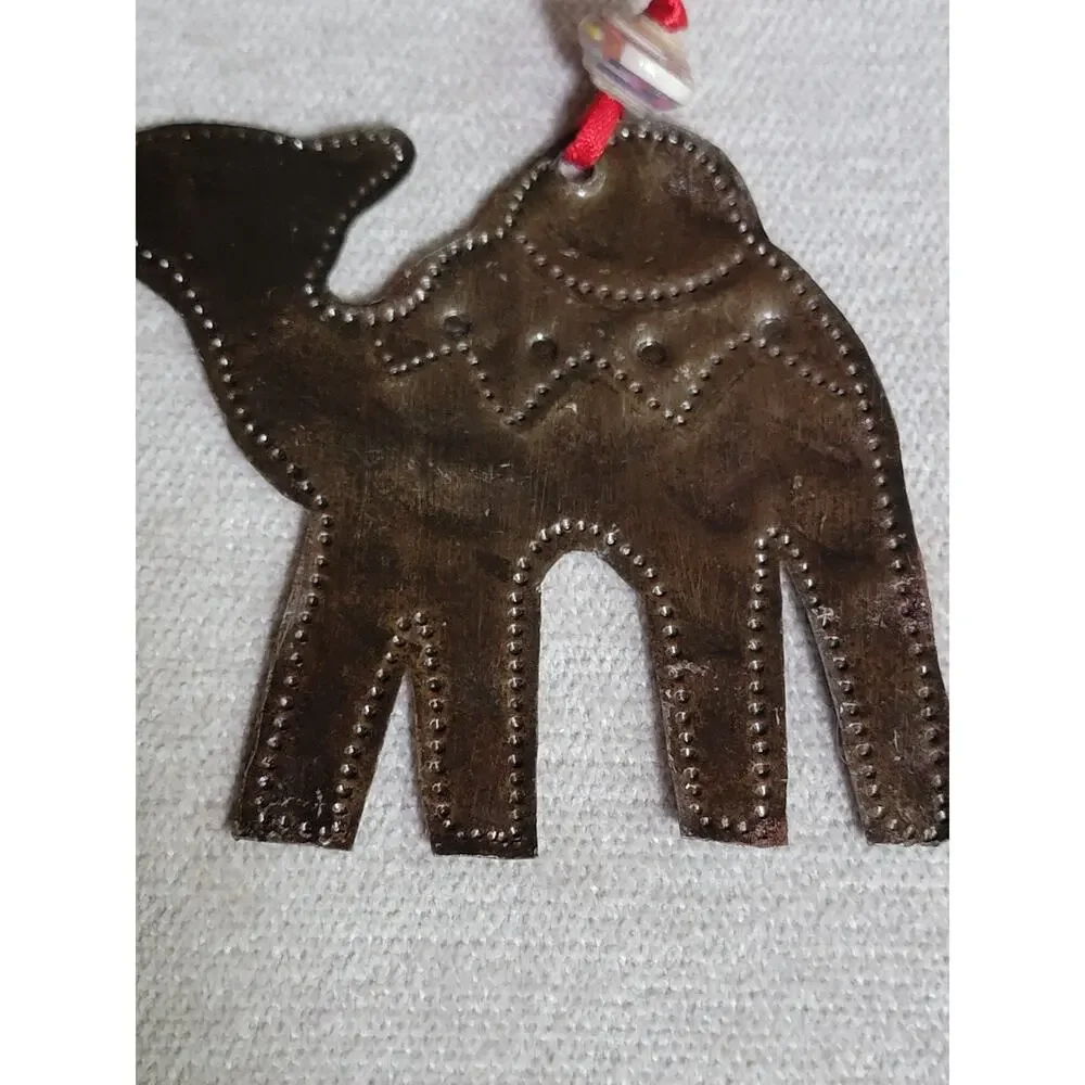 Haitian Steel Drum Handcrafted Camel Christmas Ornament 3 Inch
